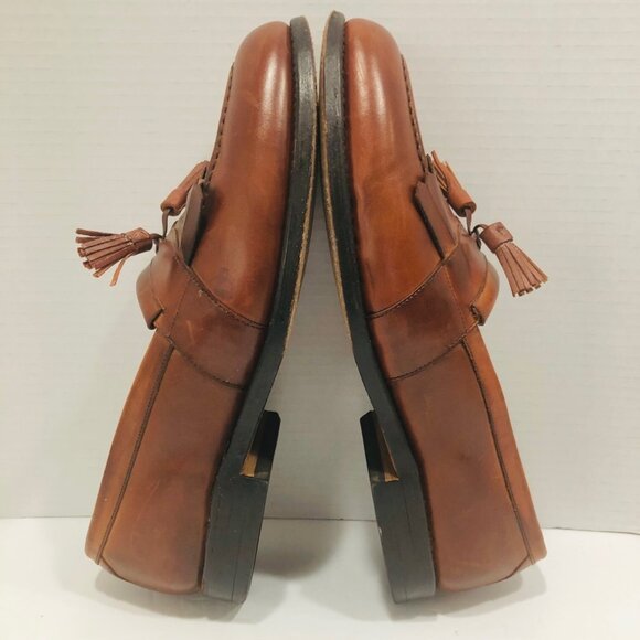 Allen Edmonds Cognac Leather Newport Loafer Shoes Men 10.5D Tassels‎ Kiltie main image 9